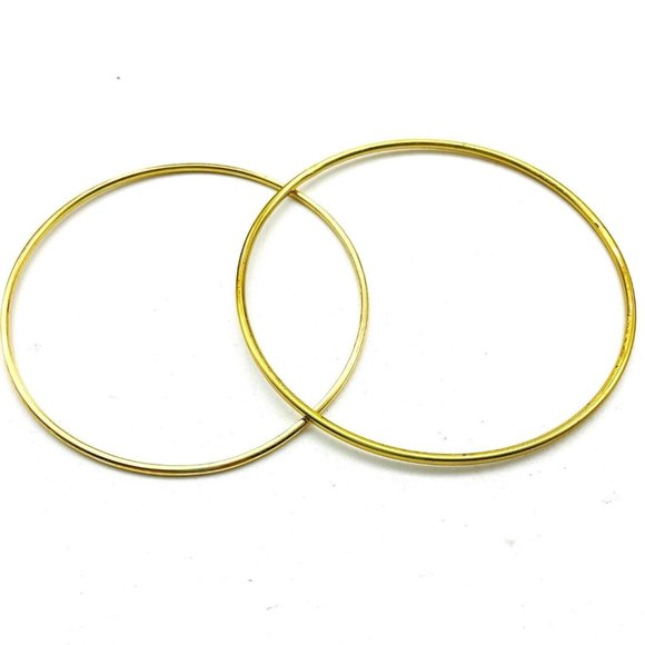 Skinny Bangle Bracelets Lot of 2 Gold Tone Classic Career Cosplay LARP - Picture 1 of 6